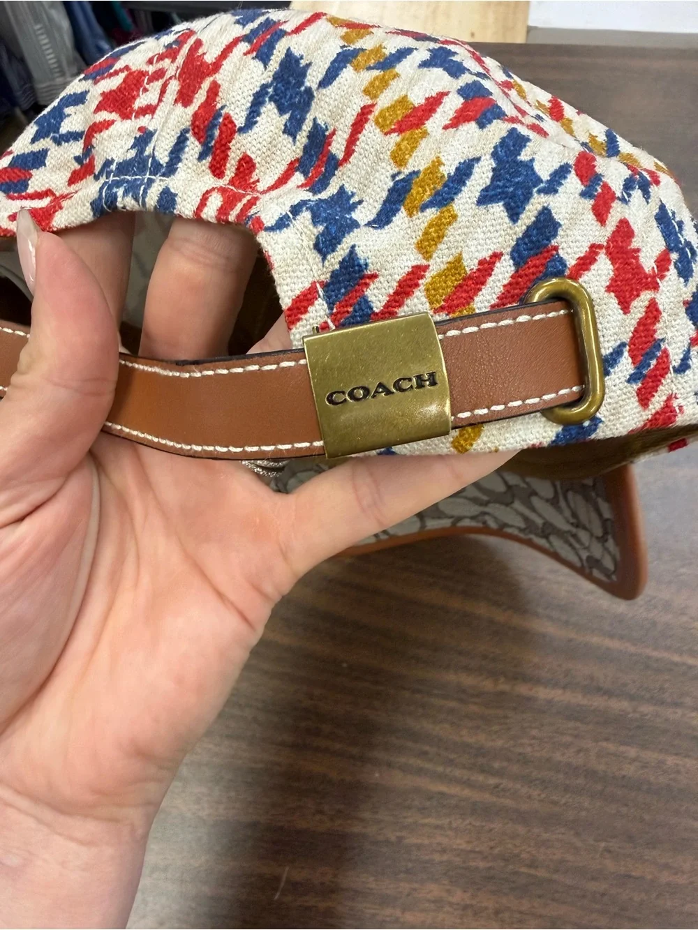 COACH • Houndstooth Baseball Cap In Organic Cotton hat